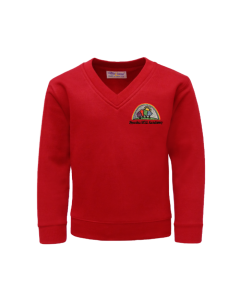 Red V-Neck Sweatshirt (Yr3-6)