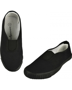 Plain Black Slip-on PE Plimsolls